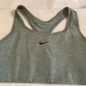 Nike 1X Dri-Fit Heather Sage Racerback Sports Bra Athleisure Sports Workout